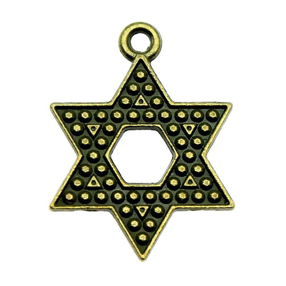 28x20mm 2.5g Multicolor Zinc Alloy Hexagram Charm Pendant for DIY Necklace Bracelet Making