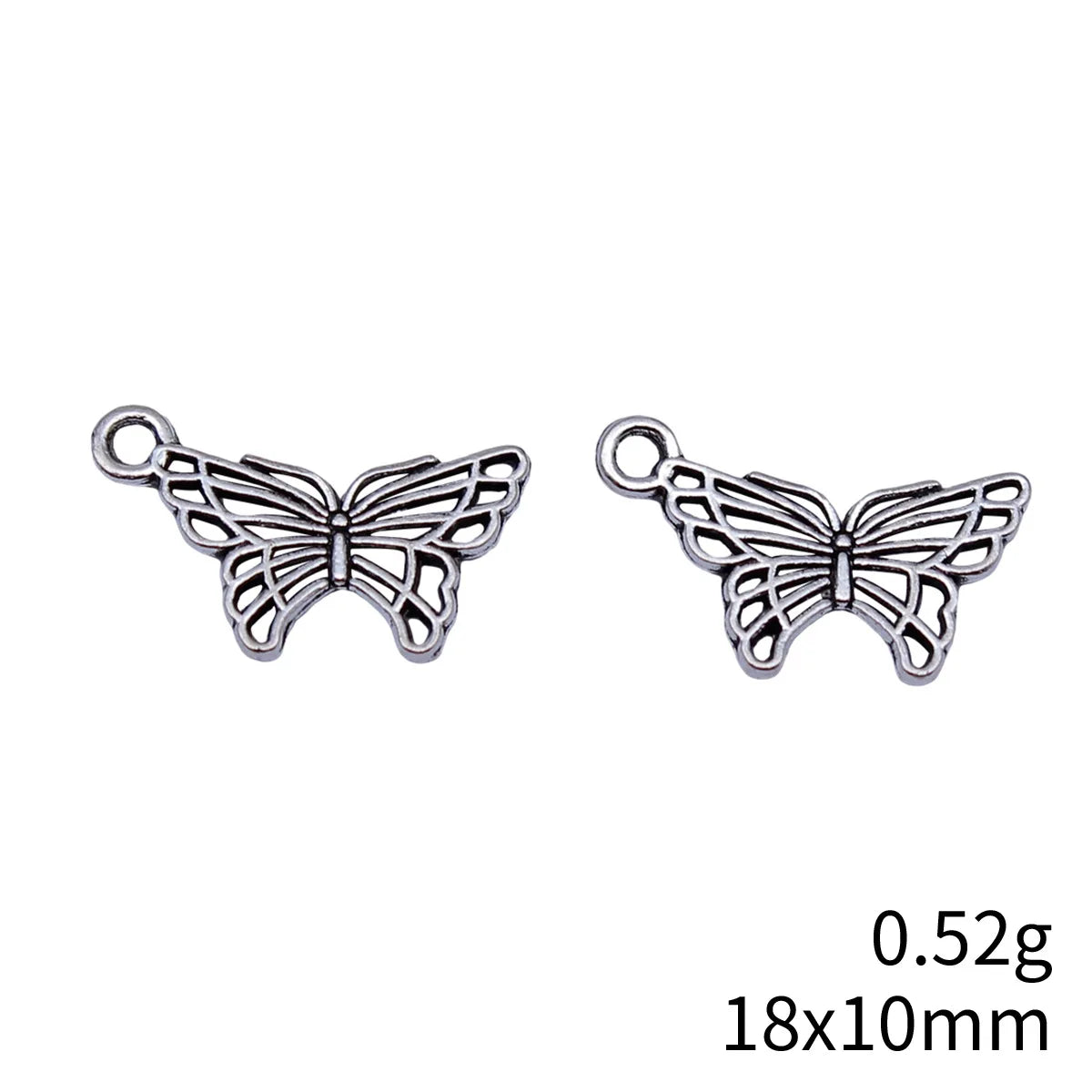 18x10mm 0.52g Multicolor Zinc Alloy Butterfly Charm Pendant for Earrings Bracelet DIY Jewelry