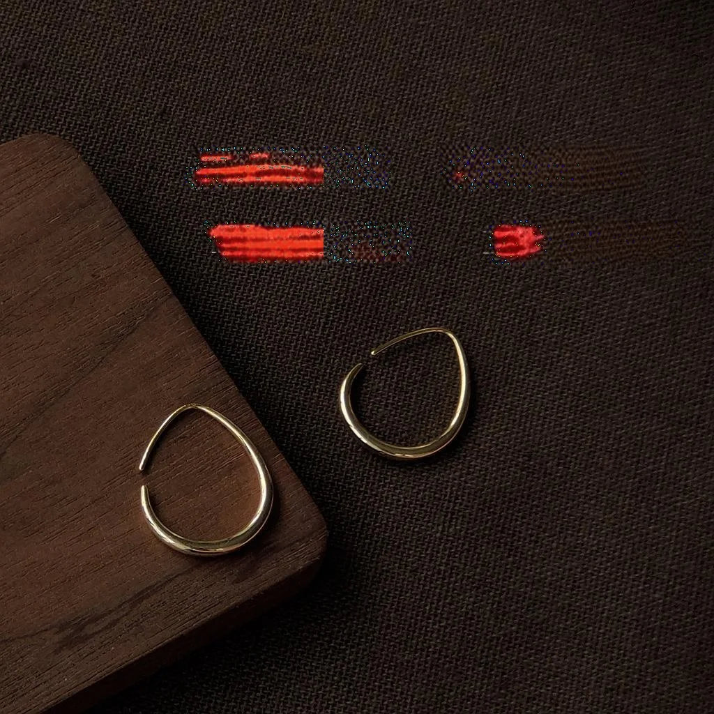 14K Gold Plated Copper Geometric Line Drop Earrings Minimalist Light Luxury Jewelry