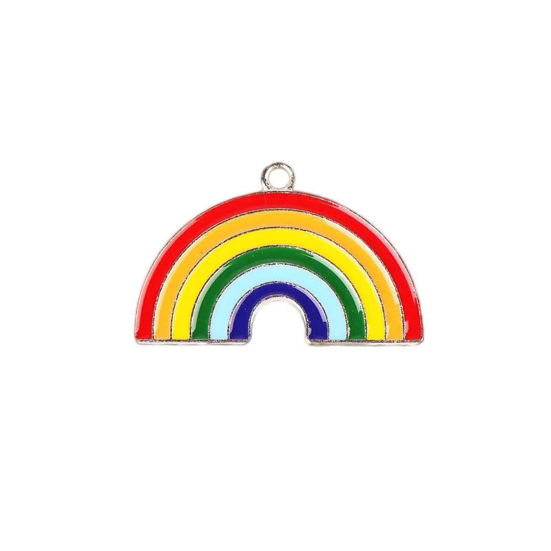 Zinc Alloy Rainbow Charm Pendant for DIY Necklace Bracelet Jewelry Making