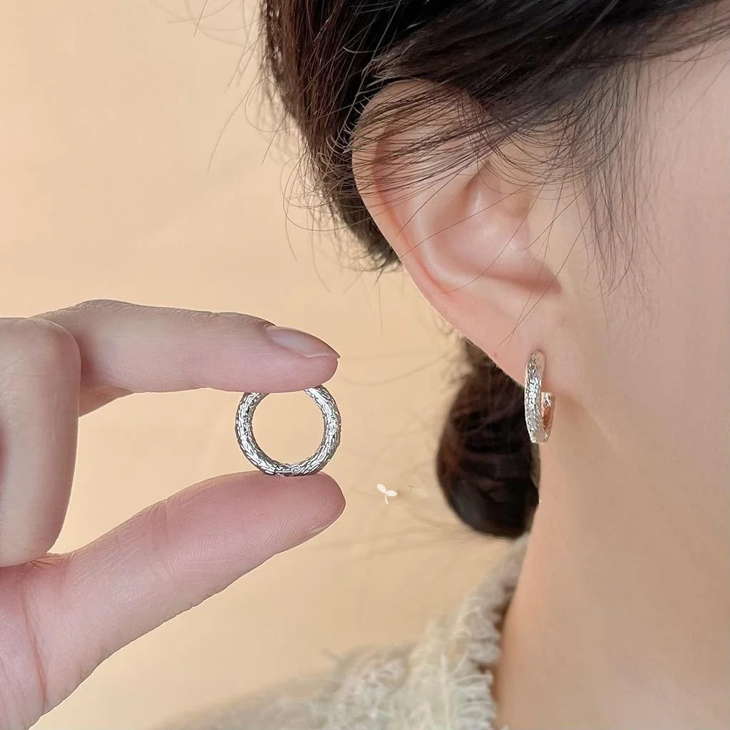 Casual Copper Round Geometric Stud Earrings Minimalist Commuter Versatile Jewelry