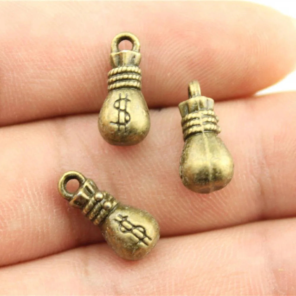 16x8x7mm 1.6g Multicolor Zinc Alloy Money Bag Charm Pendant for DIY Necklace Bracelet Jewelry Making