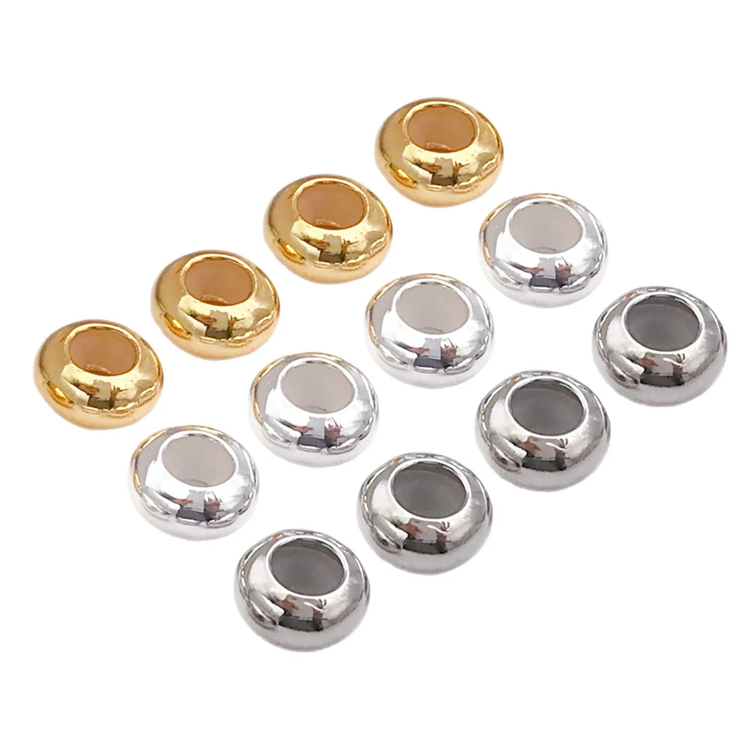 Silicone Flat Wheel Spacer Positioning Beads for DIY Bracelets Necklaces Bangles