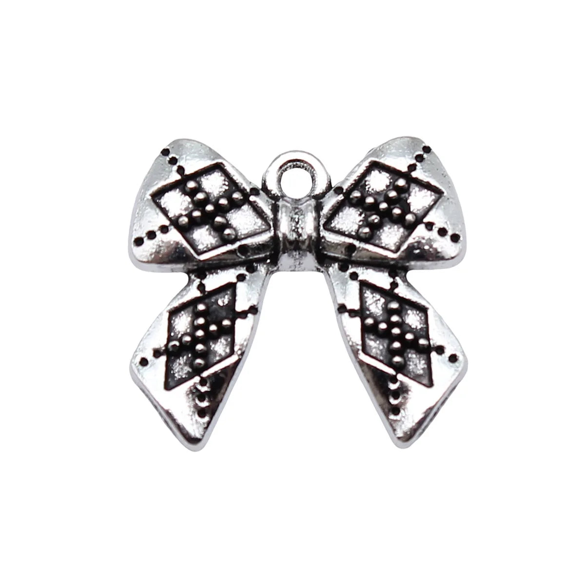 18x20mm 1.9g Antique Silver Zinc Alloy Bowknot Butterfly Charm Pendant for DIY Bracelet Necklace Making