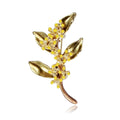 Elegant Osmanthus Flower Enamel Brooch With Gold Alloy Leaves, Women's Lapel Pin Corsage Suit Accessory