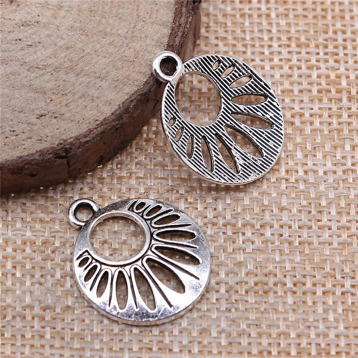 19x23mm 1.5g Multicolor Zinc Alloy Flower Filigree Charm Pendant for DIY Earring Necklace Making