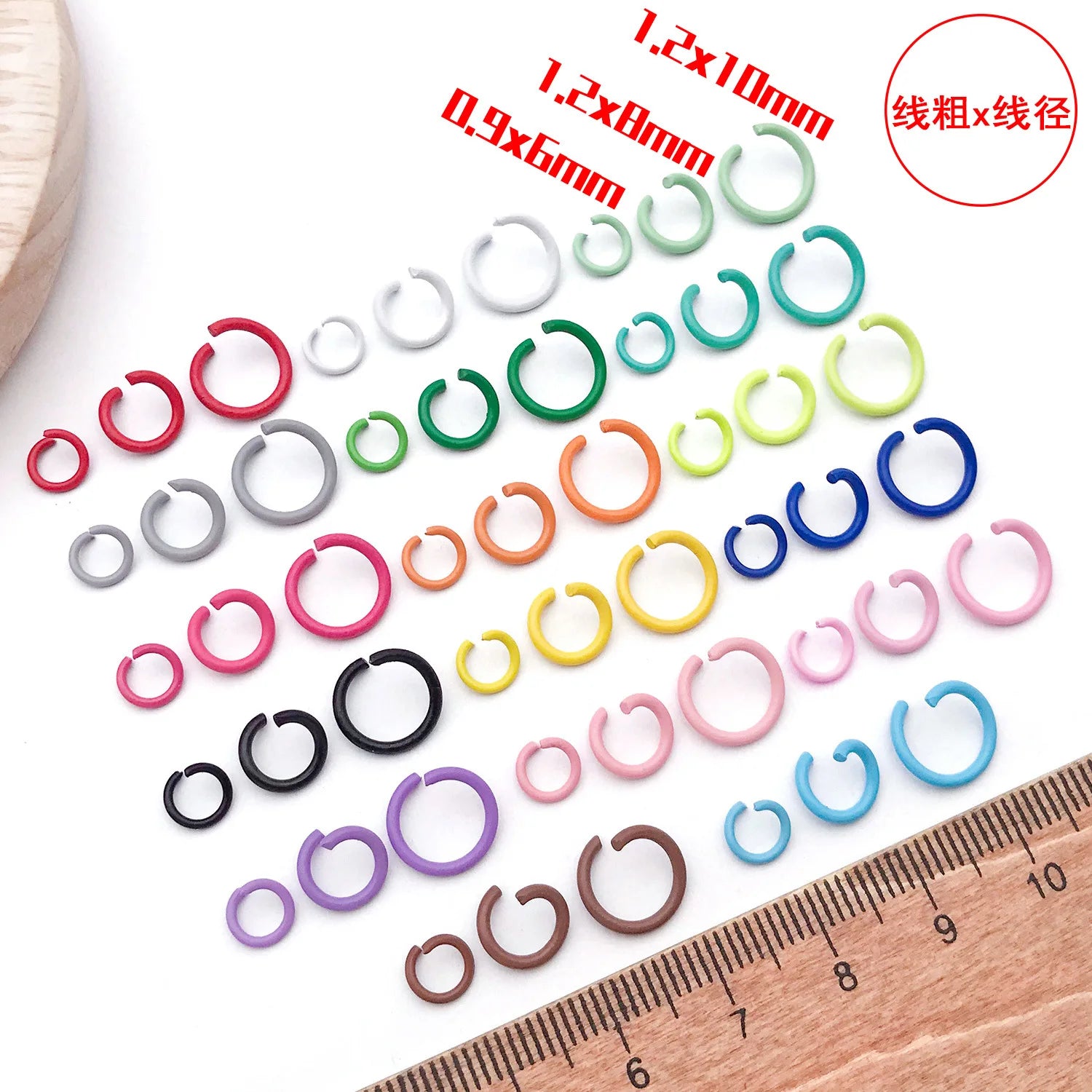 Candy Color Painted Iron Round Open Jump Rings C Rings for DIY Jewelry Connectors