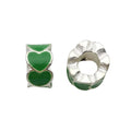 Enamel Zinc Alloy Heart Large Hole Spacer Beads for DIY Bracelet Necklace Making
