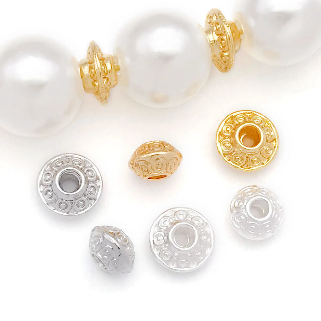 Zinc Alloy 18K Gold Plated Flat Flying Saucer Spacer Bead for Bracelet Making