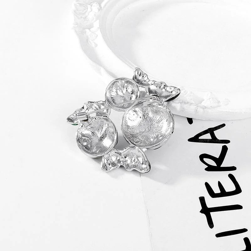 Cute Christmas Candy Brooch With Enamel Rhinestone Alloy, Red Green Peppermint Lapel Pin Corsage Gift