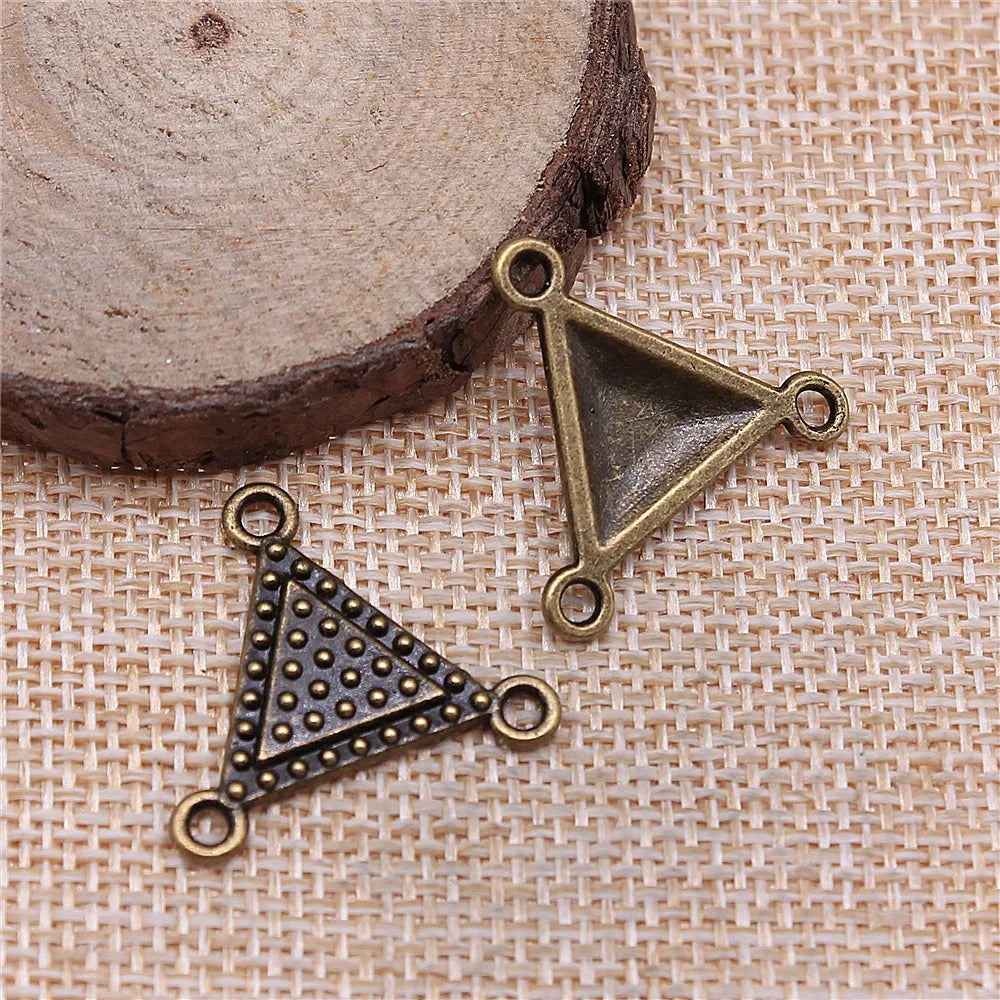 25x22mm 1.7g Multicolor Zinc Alloy Triangle Earring Connector Charms for DIY Earring Jewelry Making