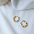14K Gold Plated Copper Twisted Hoop Earrings Korean Style Small Versatile Jewelry For Women