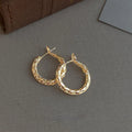 14K Plated Eco Copper Braided Geometric Round Hoop Earrings for Women High End Fashion Jewelry