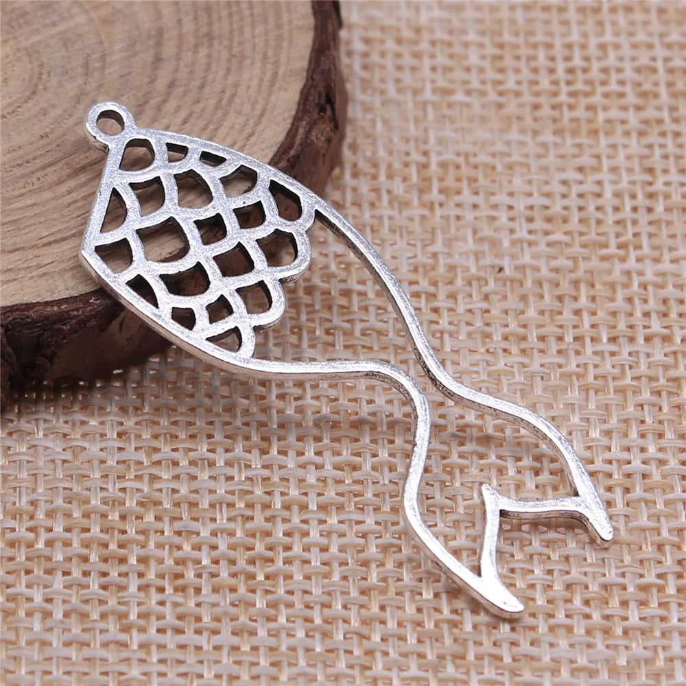 50x18mm 2.4g Multicolor Zinc Alloy Mermaid Tail Frame Charm Pendant for DIY Bracelet Necklace Making