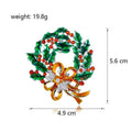 Elegant Christmas Tree Snowflake Reindeer Enamel Rhinestone Alloy Brooch Lapel Pin Holiday Gift