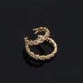 Luxury Micro Pave Zircon Double Hoop Ear Cuff, Stud & Clip On No Piercing Gold Round Earrings