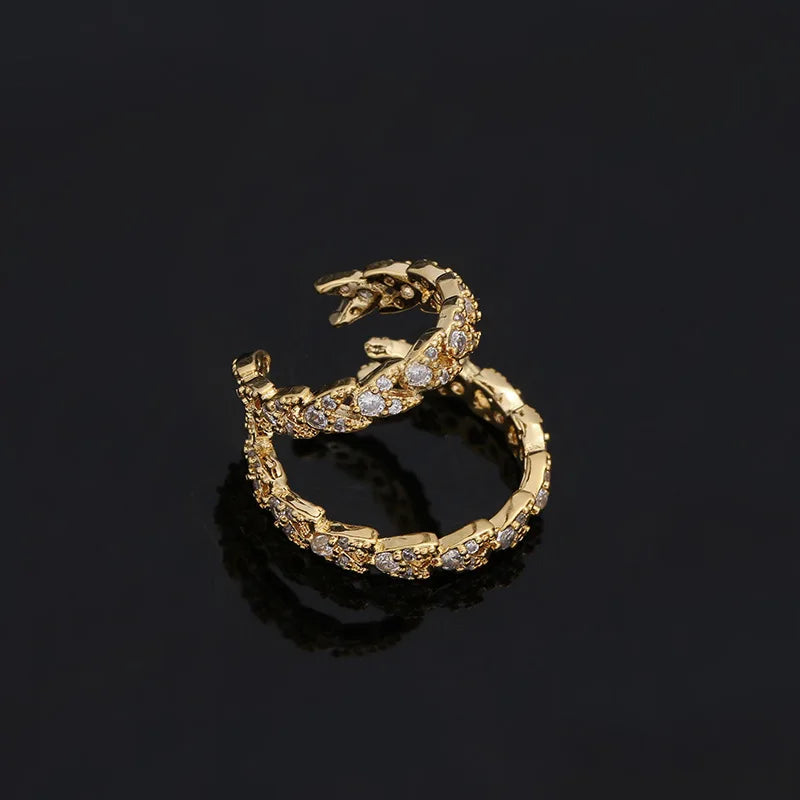 Luxury Micro Pave Zircon Double Hoop Ear Cuff, Stud & Clip On No Piercing Gold Round Earrings