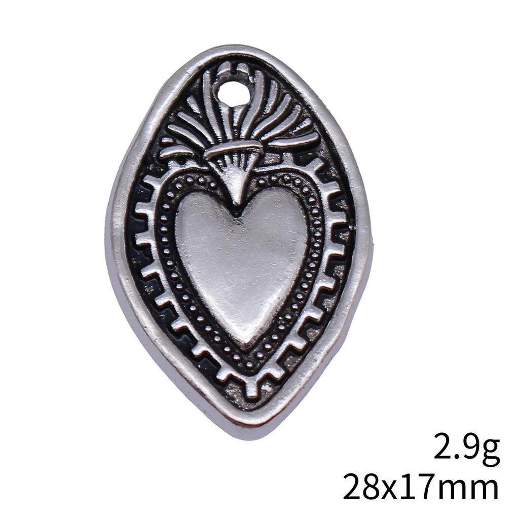 28x17mm 2.9g Antique Silver Zinc Alloy Gothic Heart Charm Pendant for DIY Necklace Jewelry Making