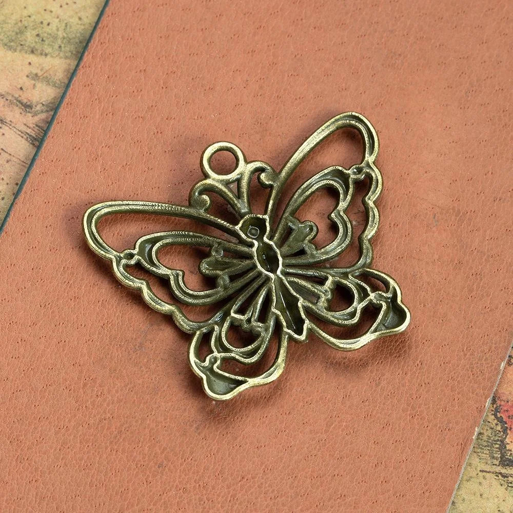 47x39MM Zinc Alloy Butterfly Hollow Charm Pendant for DIY Necklace Bracelet Jewelry Making