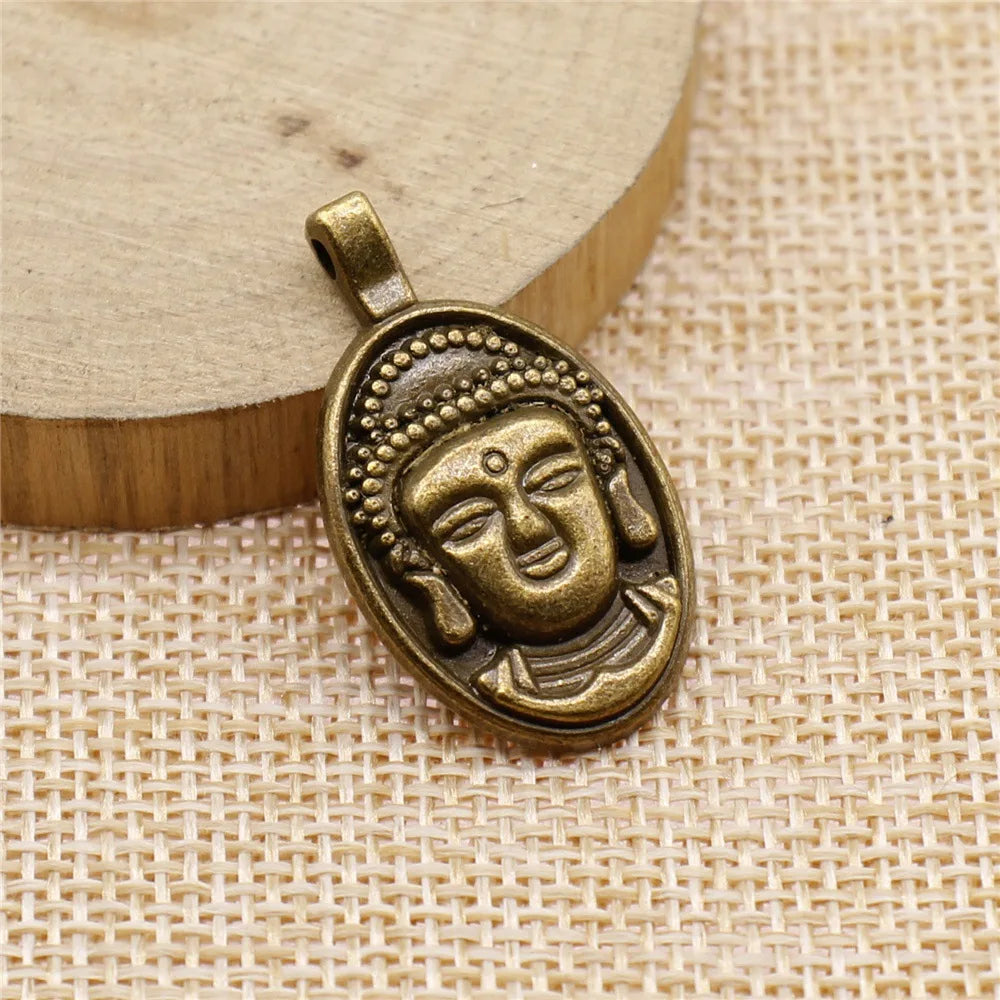 32x18mm 3.2g Multicolor Zinc Alloy Buddha Charm Pendant for DIY Jewelry Making