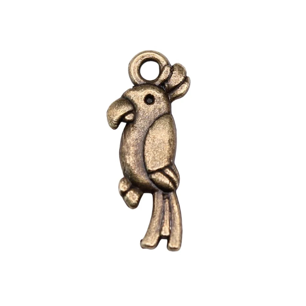 20mm 0.7g Multicolor Zinc Alloy Parrot Bird Charm Pendant for DIY Necklace Bracelet Jewelry Making