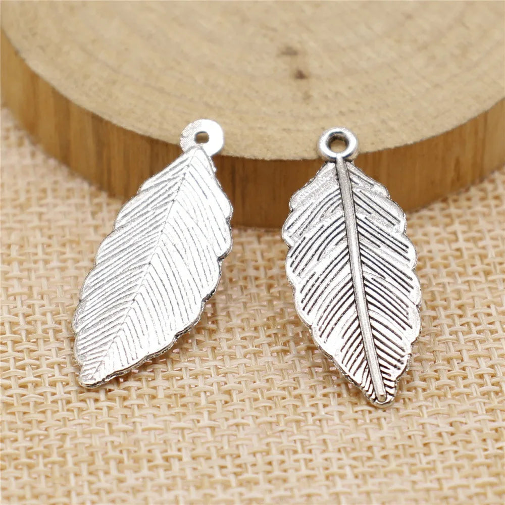 31x12mm 1g Multicolor Zinc Alloy Leaf Charm Pendant for DIY Handmade Jewelry Making