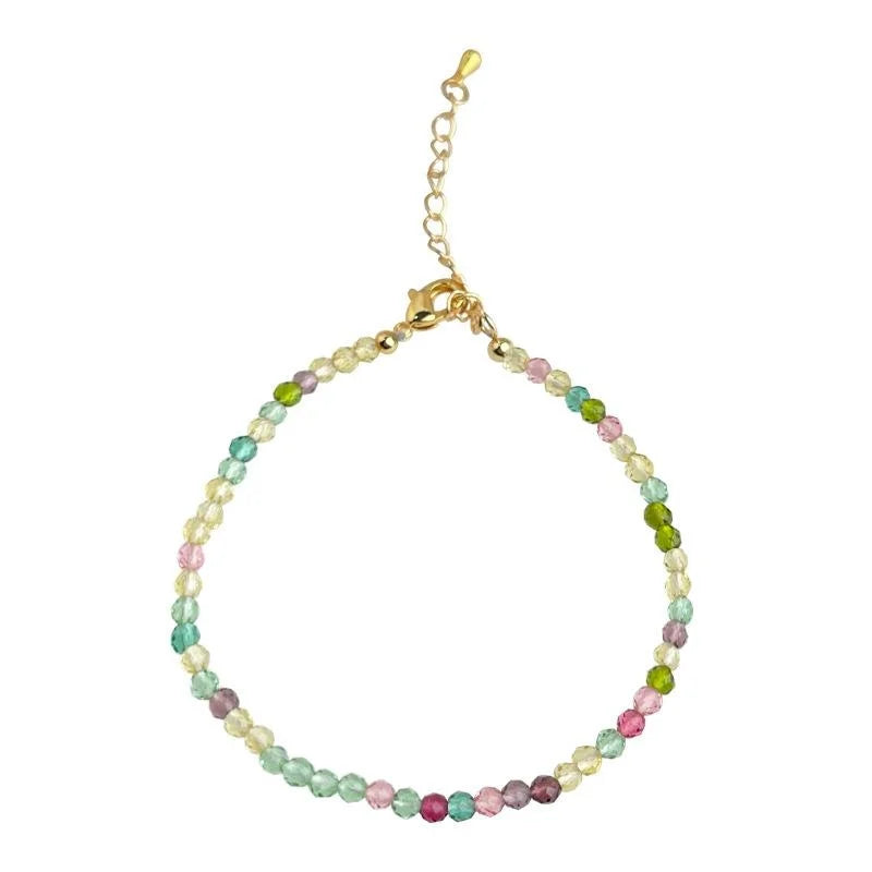 Glass Crystal Bead Necklace Colorful Handmade Forest Style Geometric Round Collarbone Jewelry