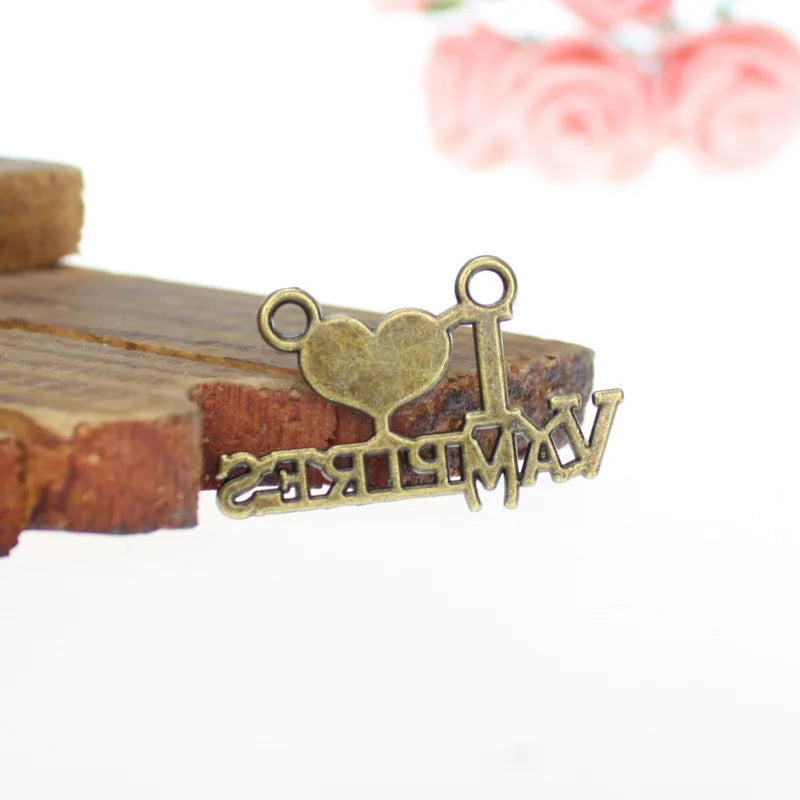 33x20MM 2153G Antique Silver Zinc Alloy Heart Letter Charm Pendant for DIY Necklace Bracelet Jewelry Making