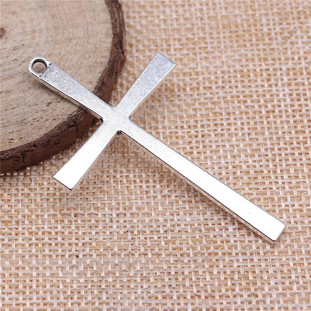 60x36mm 4.1g Multicolor Zinc Alloy Cross Charm Pendant for DIY Handmade Necklace Bracelet Making
