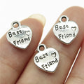 12x10mm 0.7g Multicolor Zinc Alloy Best Friend Heart Charm Pendant for DIY Friendship Jewelry