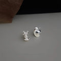 Style Fresh Asymmetric Apple AB Stud Earrings Copper Fruit Design
