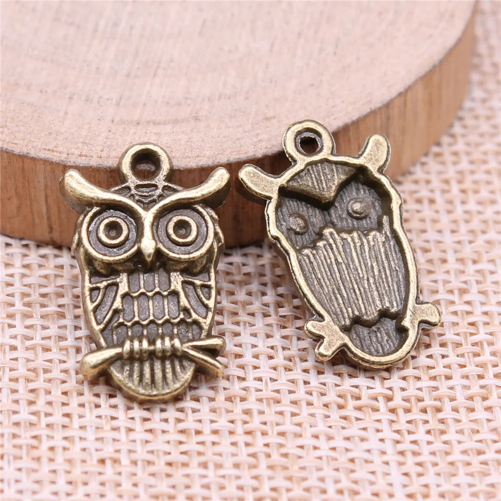 20mm 2.1g Multicolor Zinc Alloy Owl Cat Charm Pendant for Necklace Bracelet DIY Jewelry Making