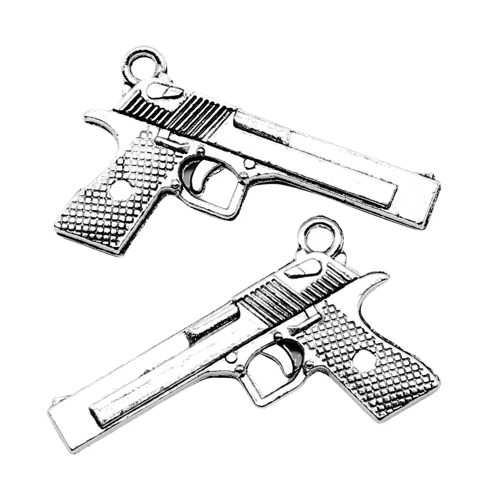 45x20mm 4.9g Multicolor Zinc Alloy Pistol Charm Pendant for DIY Bracelet Necklace Jewelry Making