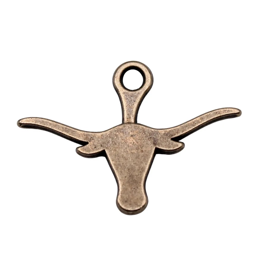 27x19mm 1.12g Antique Bronze Zinc Alloy Ox Horn Charm Pendant for DIY Necklace Bracelet Jewelry Making