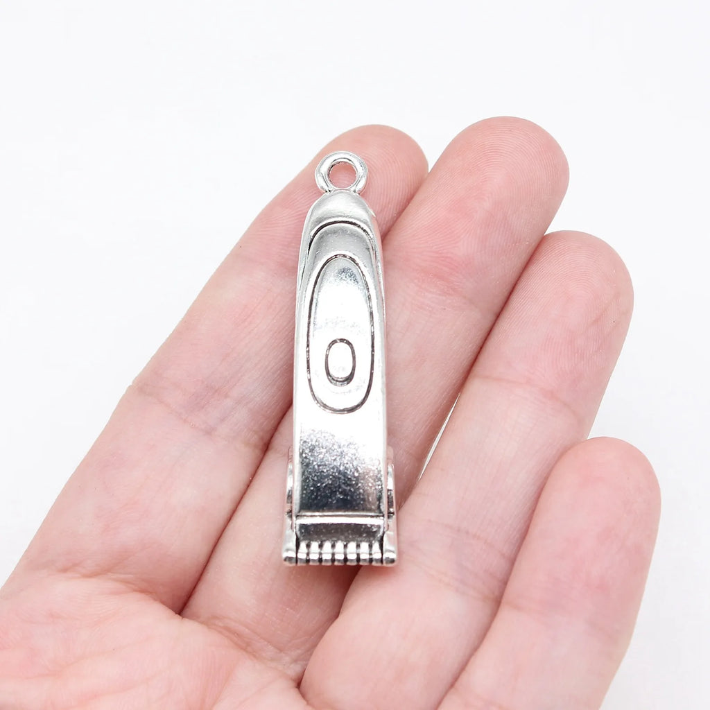 48x12mm 18.3g Antique Silver Zinc Alloy Electric Hair Clipper Charm Pendant for DIY Jewelry Making