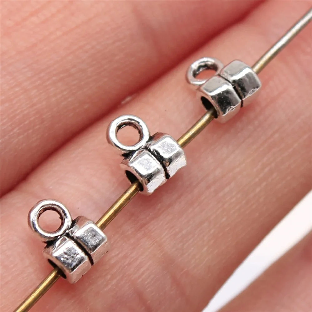 5x4mm 0.2g Antique Silver Zinc Alloy Mini Connector Bail Pendant Findings for DIY Jewelry Making