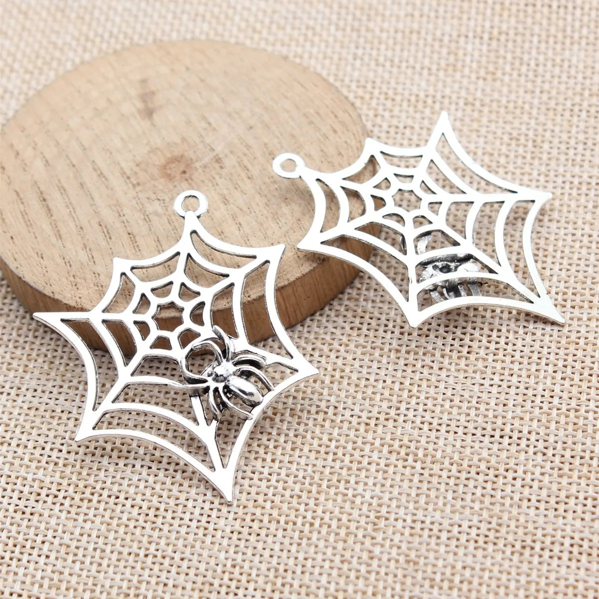 53x45mm 4.5g Multicolor Zinc Alloy Spider Web Charm Pendant for Halloween DIY Jewelry Making