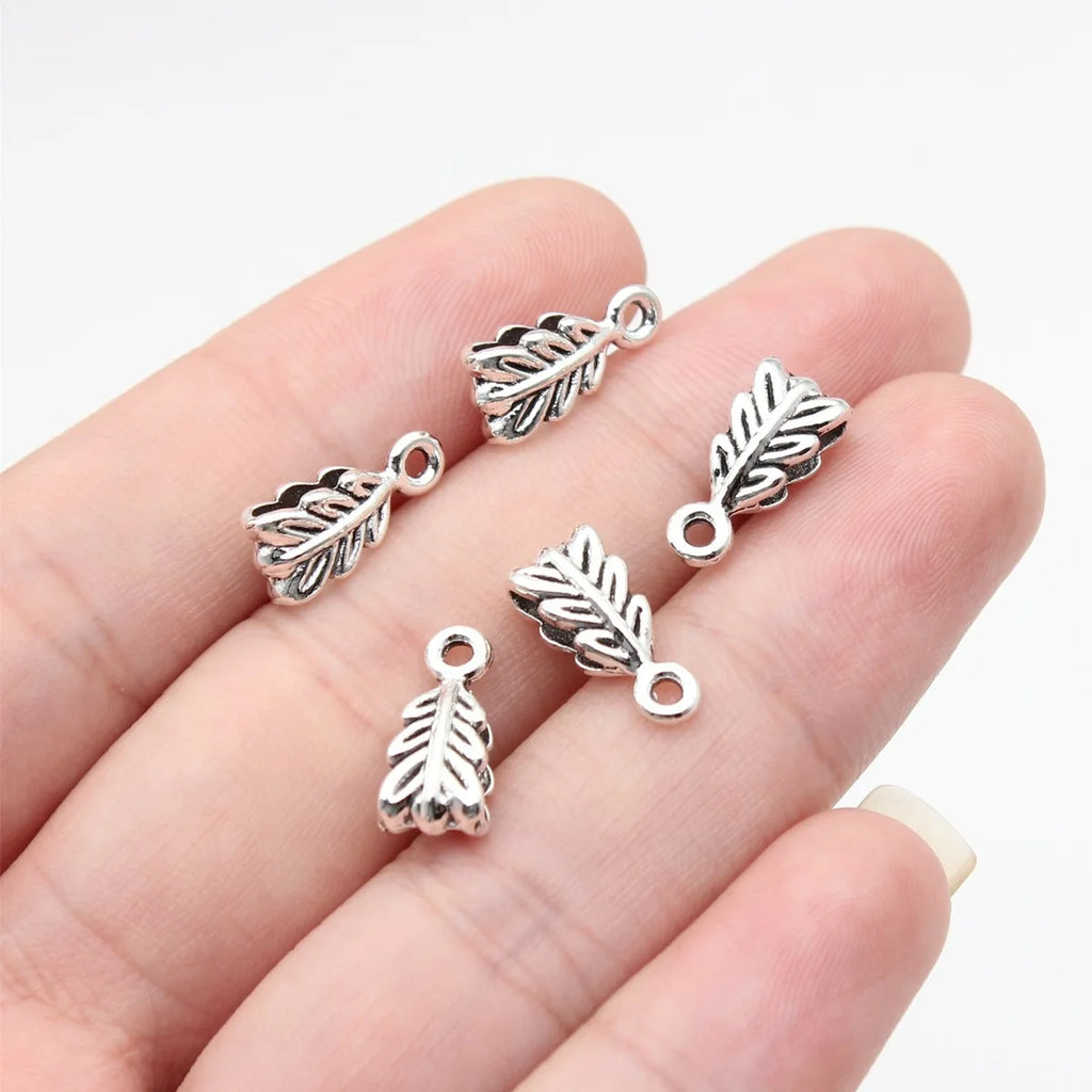 14x6.3x4.7mm 0.62g Multicolor Zinc Alloy Leaf Three-Way Connector Charm for DIY Necklace Bracelet Jewelry Making