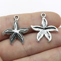 25x23mm 1.3g Multicolor Zinc Alloy Starfish Charm Pendant for DIY Ocean Theme Jewelry Making