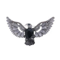 Vintage Eagle Wings Brooch With Rhinestone Mother Of Pearl Inlay, Elegant Alloy Lapel Pin Suit Accessory Gift