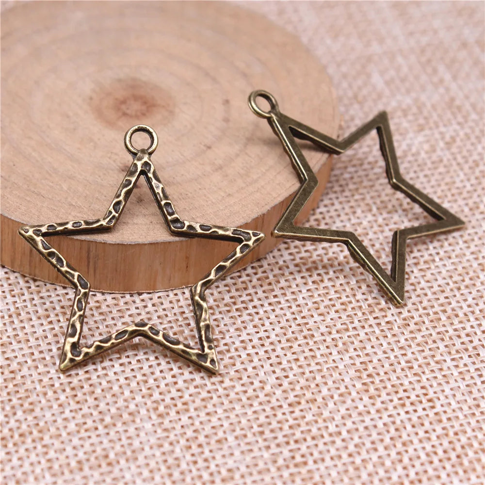 37x35mm 2.8g Multicolor Zinc Alloy Star Charm Pendant for DIY Necklace Bracelet Jewelry Making
