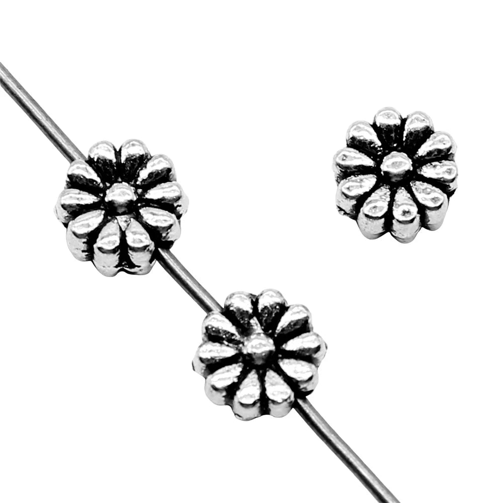 7mm 0.5g Multicolor Zinc Alloy Flower Loose Metal Beads for Bracelet Necklace DIY Jewelry Making