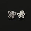 Elegant Double Layer Butterfly Zircon Stud & Clip On No Piercing Korean Style Gift Earrings