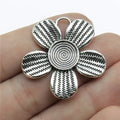 35x34mm 7.1g Antique Silver Zinc Alloy Flower Charm Pendant for DIY Bracelet Necklace Jewelry Making