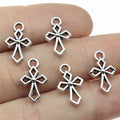 16x10mm 0.7g Antique Silver Zinc Alloy Small Cross Charm Pendant for DIY Necklace Bracelet Making