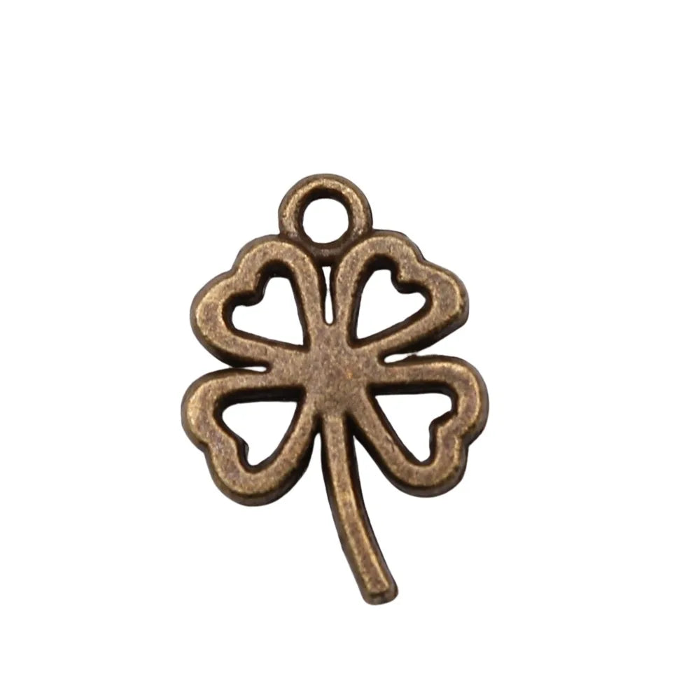 18x13mm 1.2g Multicolor Zinc Alloy Four Leaf Clover Charm Pendant for DIY Necklace Bracelet Jewelry Making