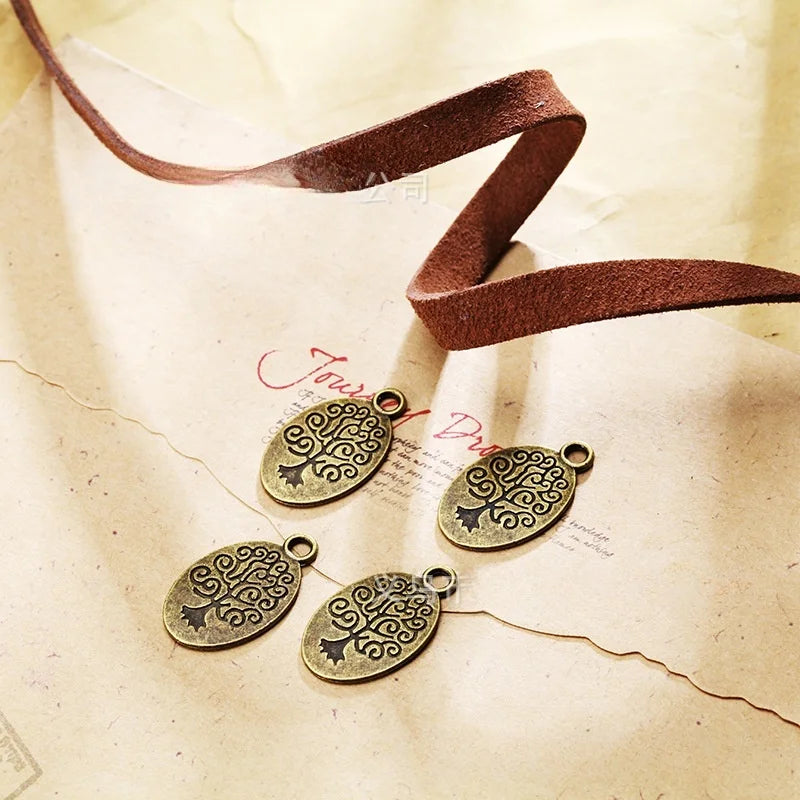 24x15MM Antique Silver Zinc Alloy Tree Charm Pendant for DIY Necklace Bracelet Jewelry Making