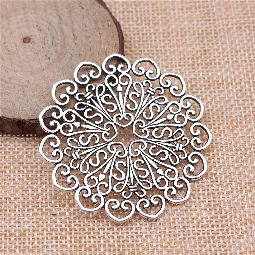 53x53mm 9.3g Multicolor zinc alloy Mandala Pattern charm pendant for DIY necklace earrings making