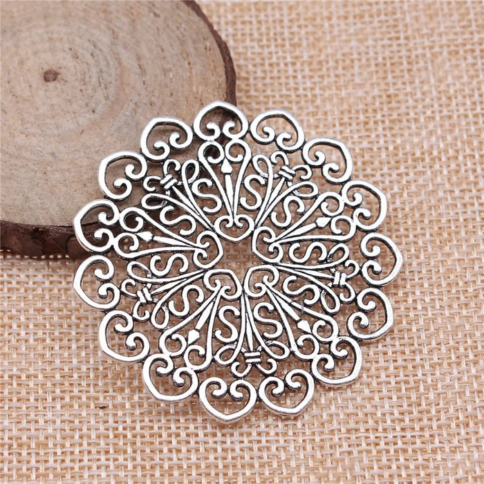 53x53mm 9.3g Multicolor zinc alloy Mandala Pattern charm pendant for DIY necklace earrings making