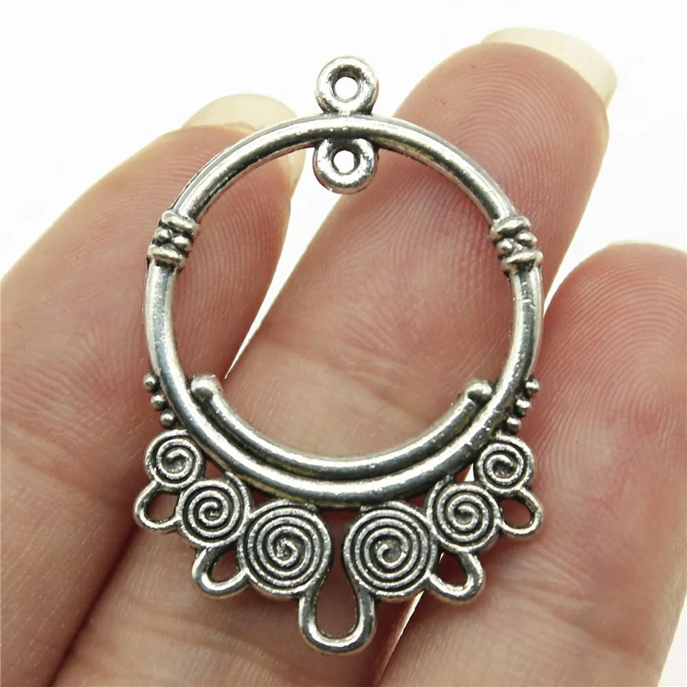 34x23mm 2.8g Multicolor Zinc Alloy Geometric Earring Connector Charm for DIY Earrings Jewelry Making